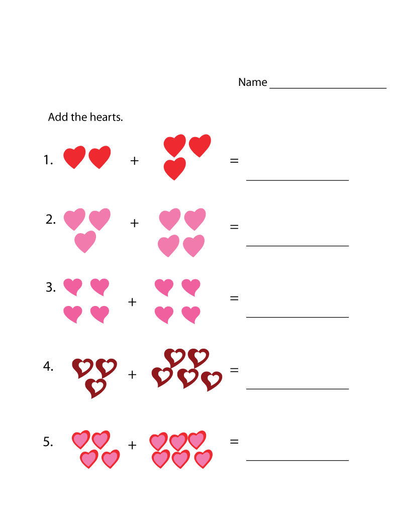 Addition Worksheets with Pictures up to 10 | Learning Printable