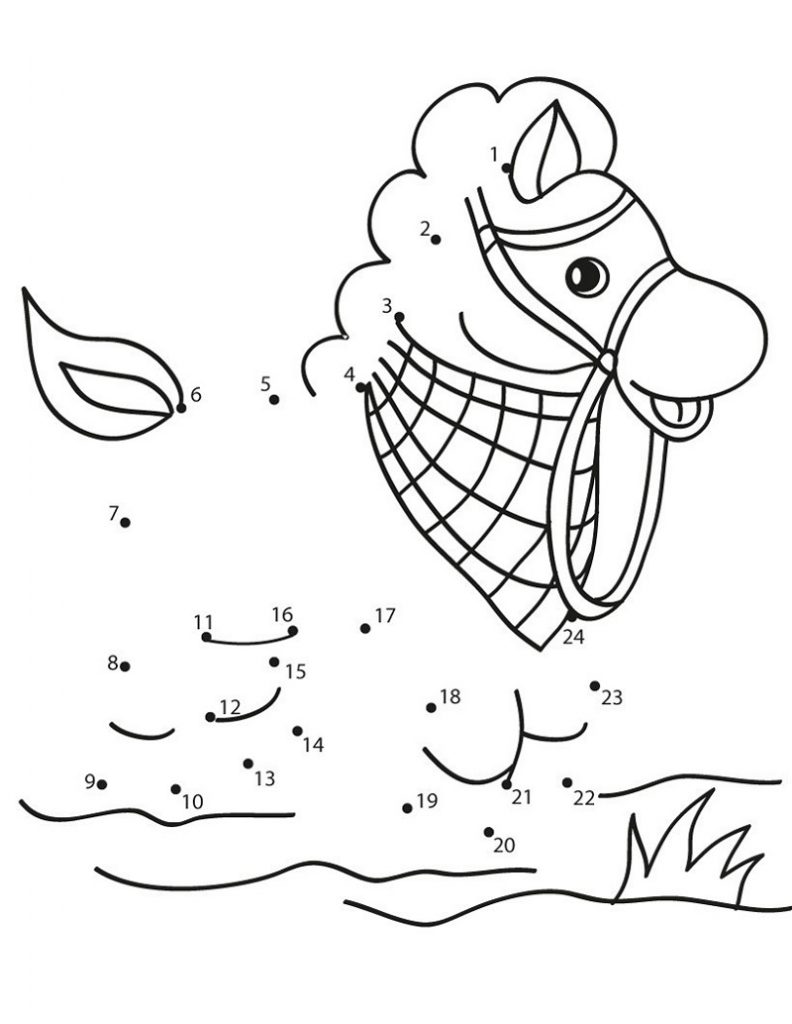 join the dots animal horse pictures for kids