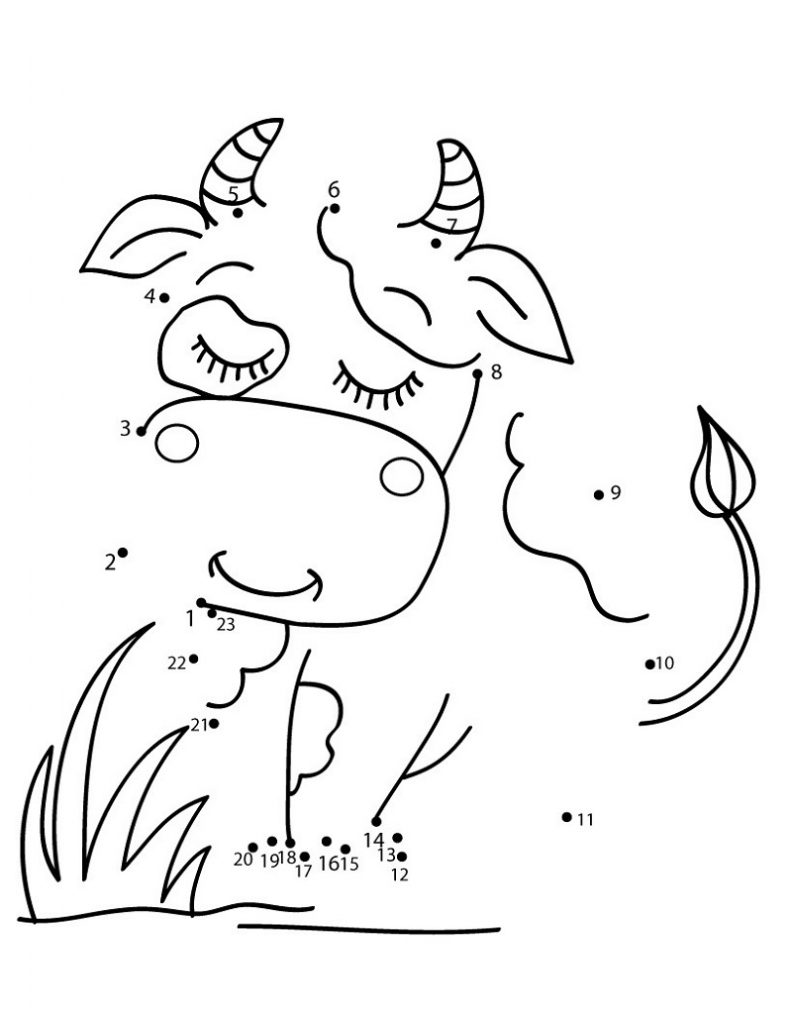 join the dots animal pictures cow