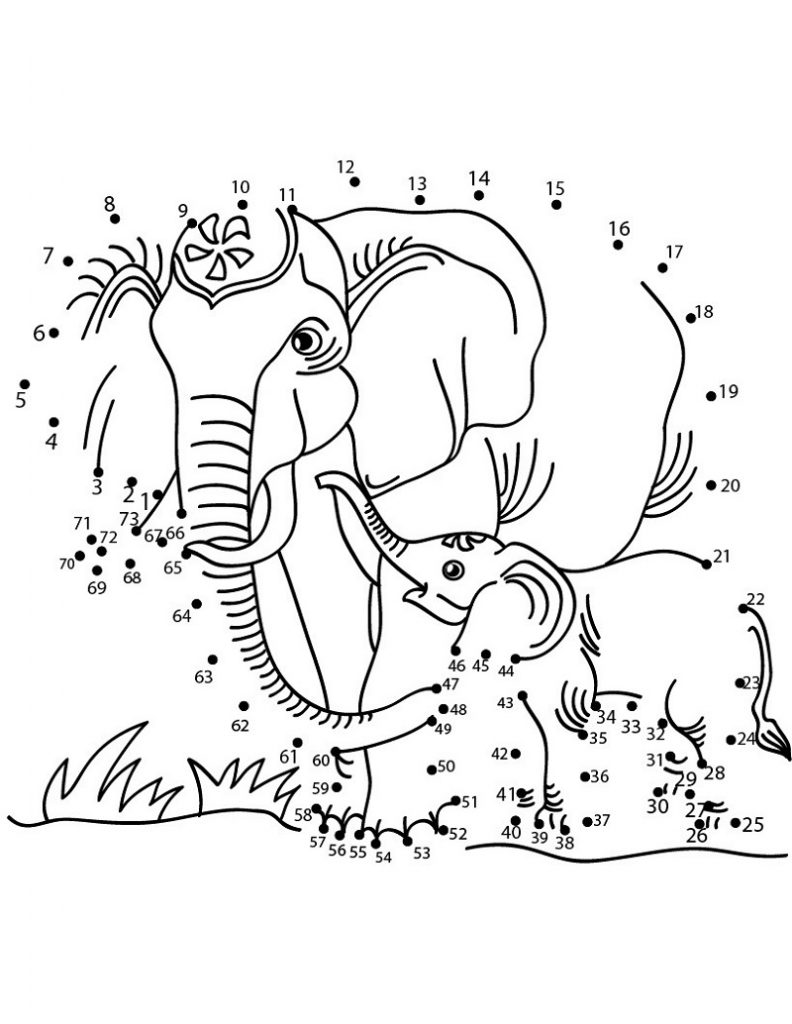join the dots animal pictures elephant