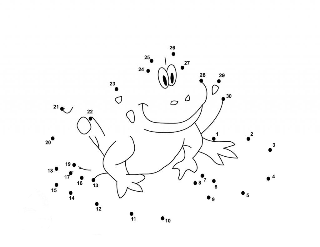 join the dots animal pictures frog