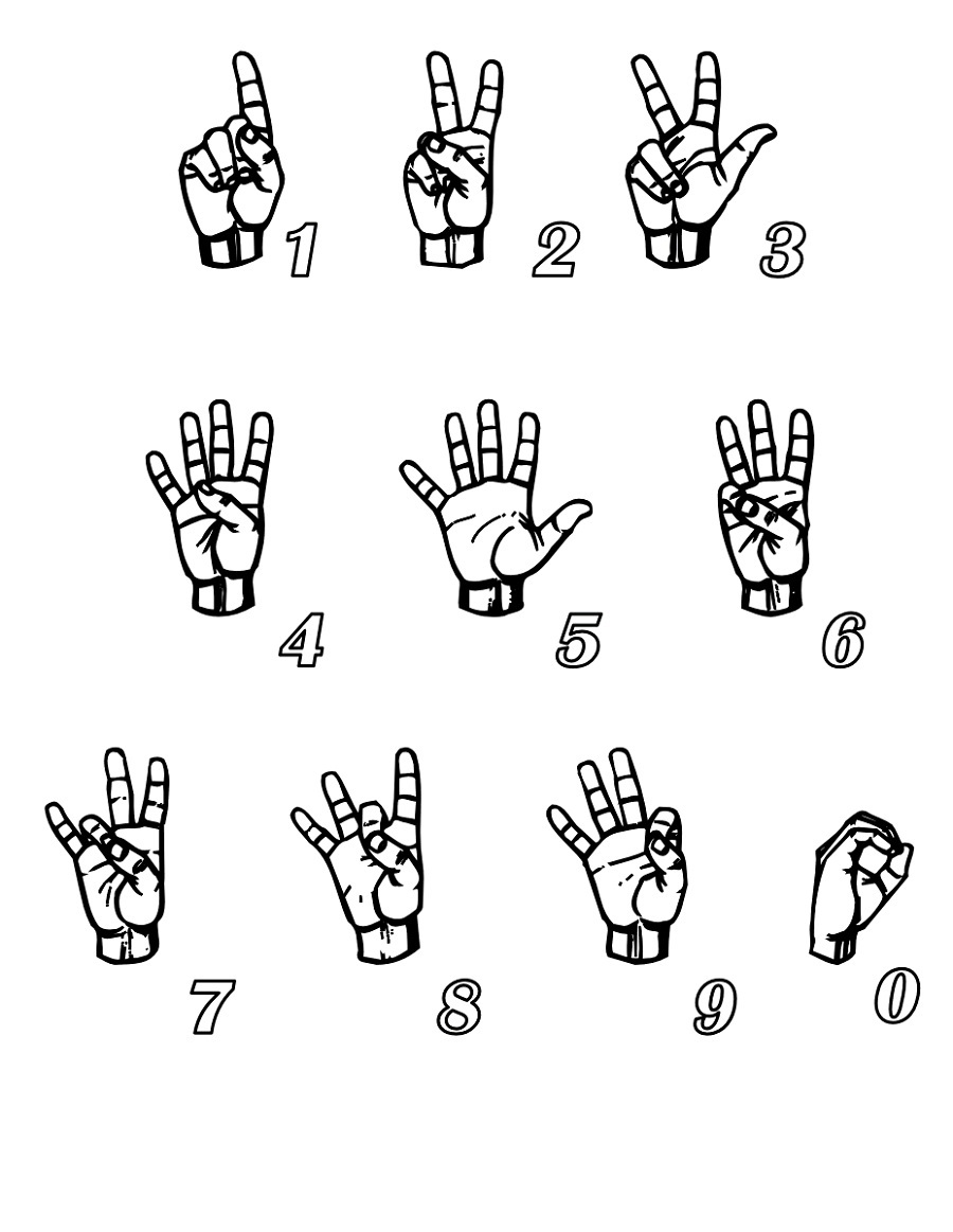 alphabet sign language printable number