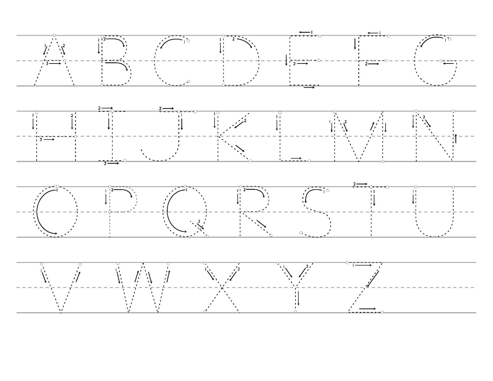 capital alphabets tracing worksheets printable