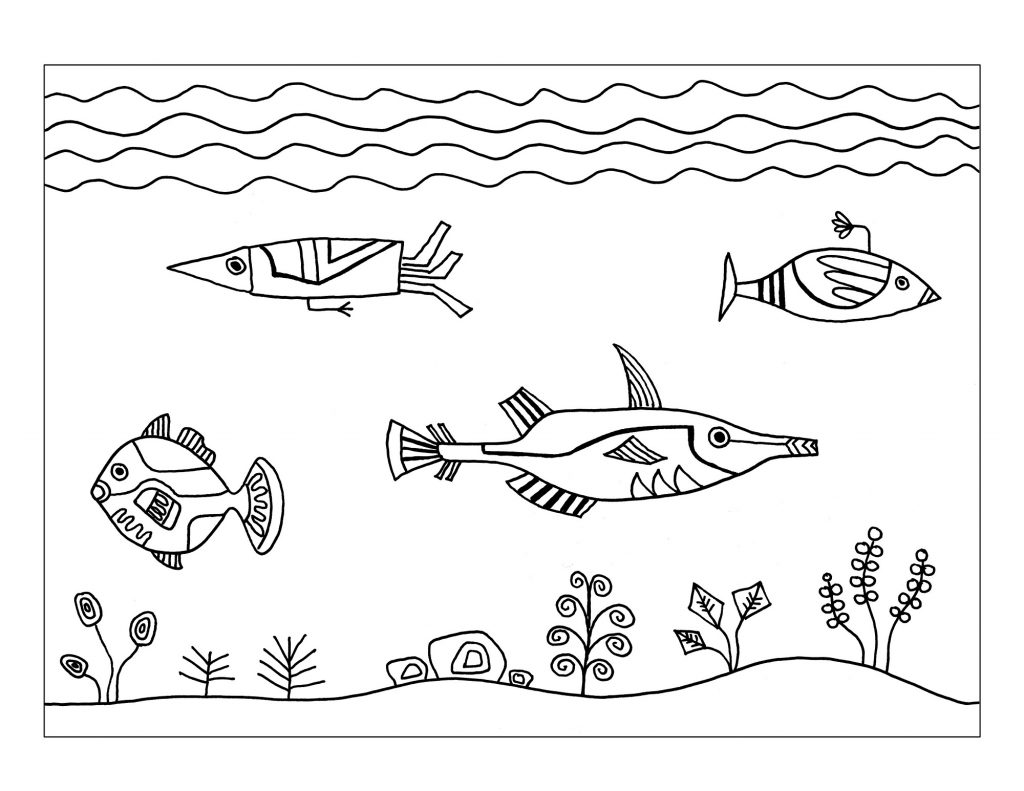 easy fun fish worksheets for kids coloring