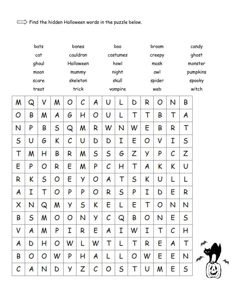 free elementary word search printable