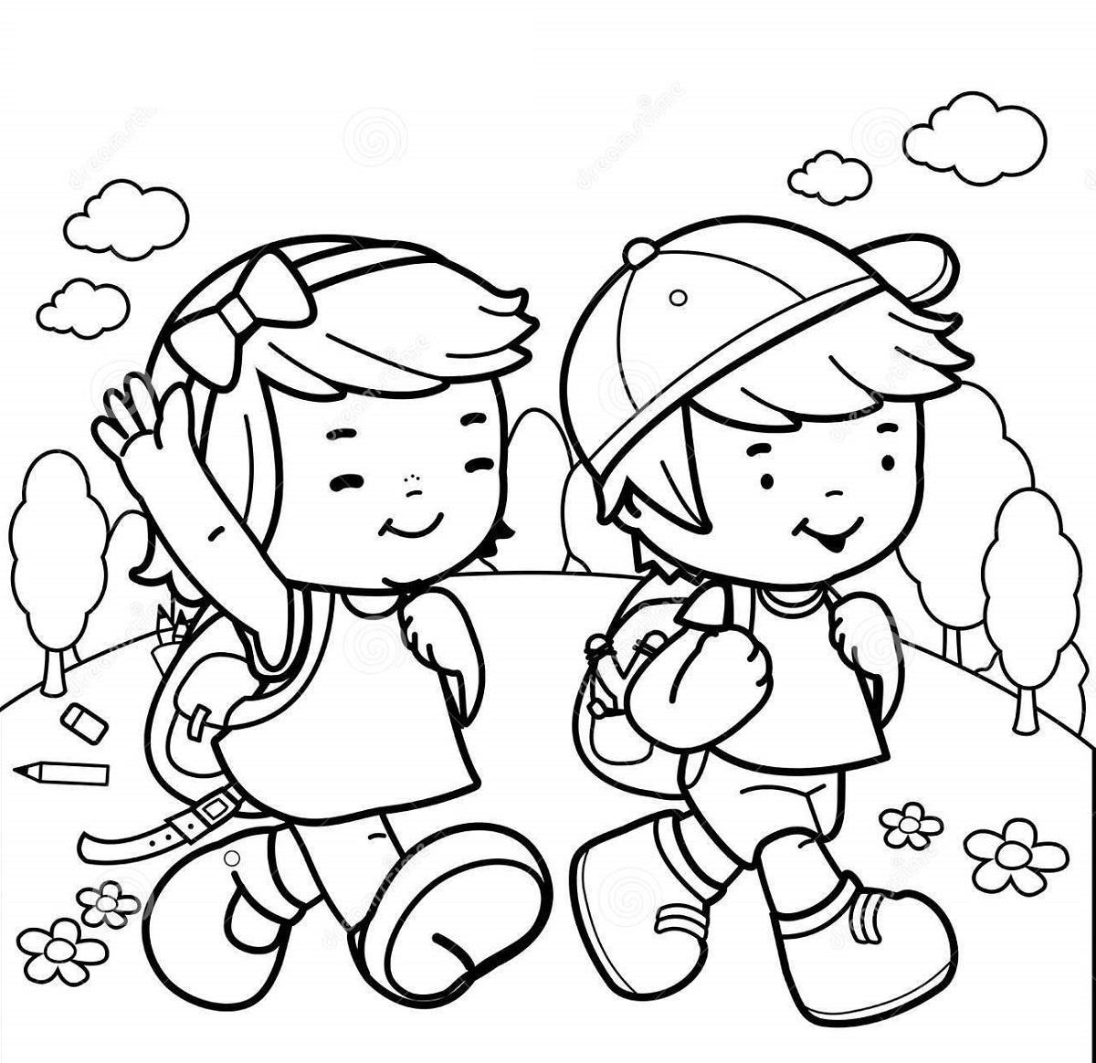 Girl and Boy Colour in Template | Learning Printable
