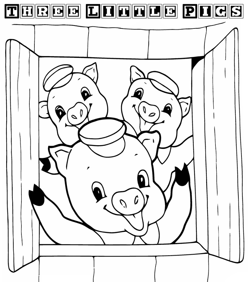 3 little pigs coloring pages for preschoolers fun