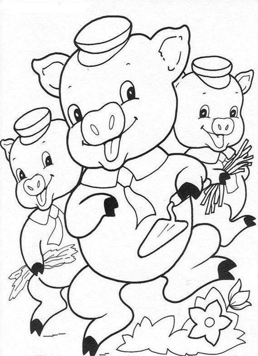 3 little pigs coloring pages for preschoolers sheet