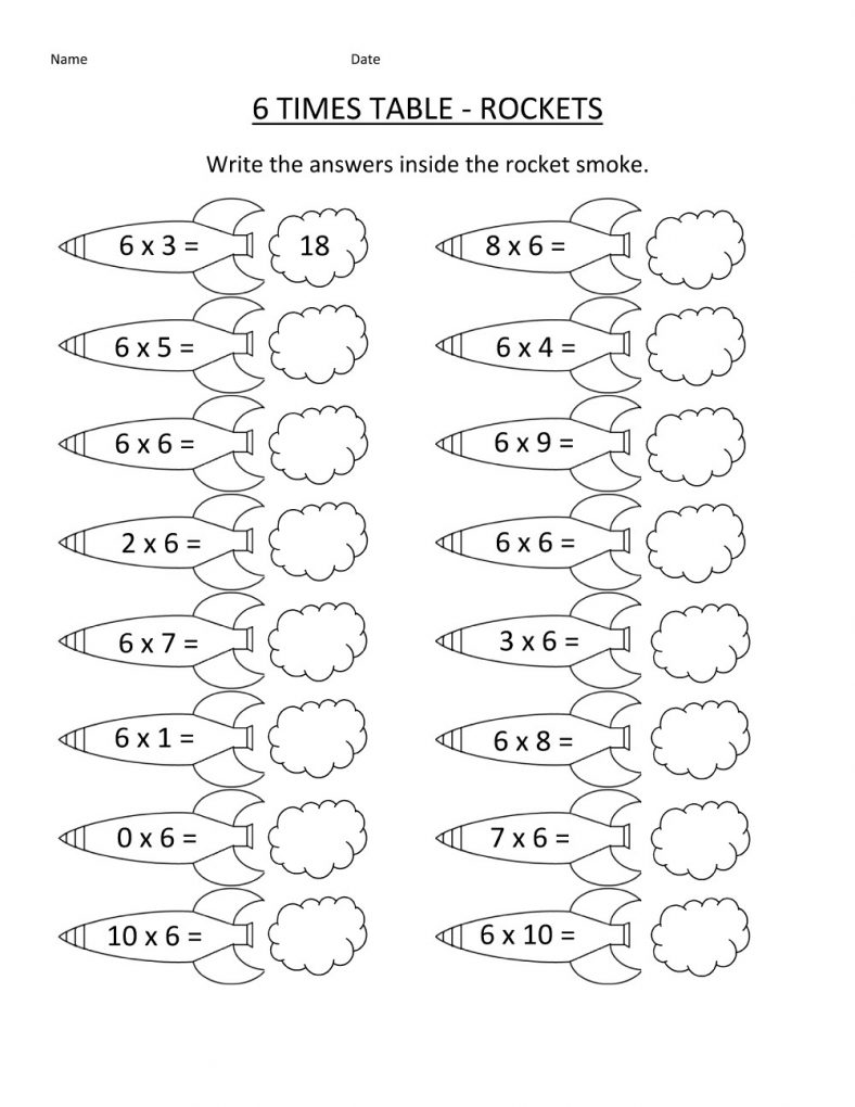 6 Times Table Sheet | Learning Printable