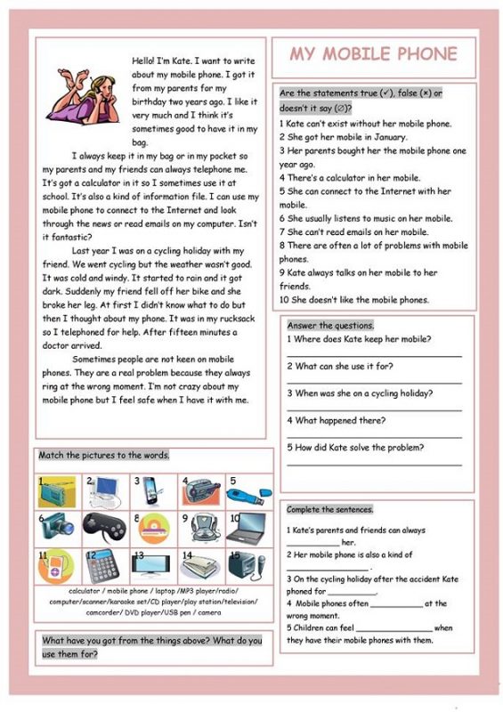 English Worksheets for Teens
