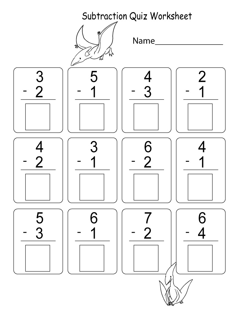 Subtraction Worksheets for Kindergarten | Learning Printable