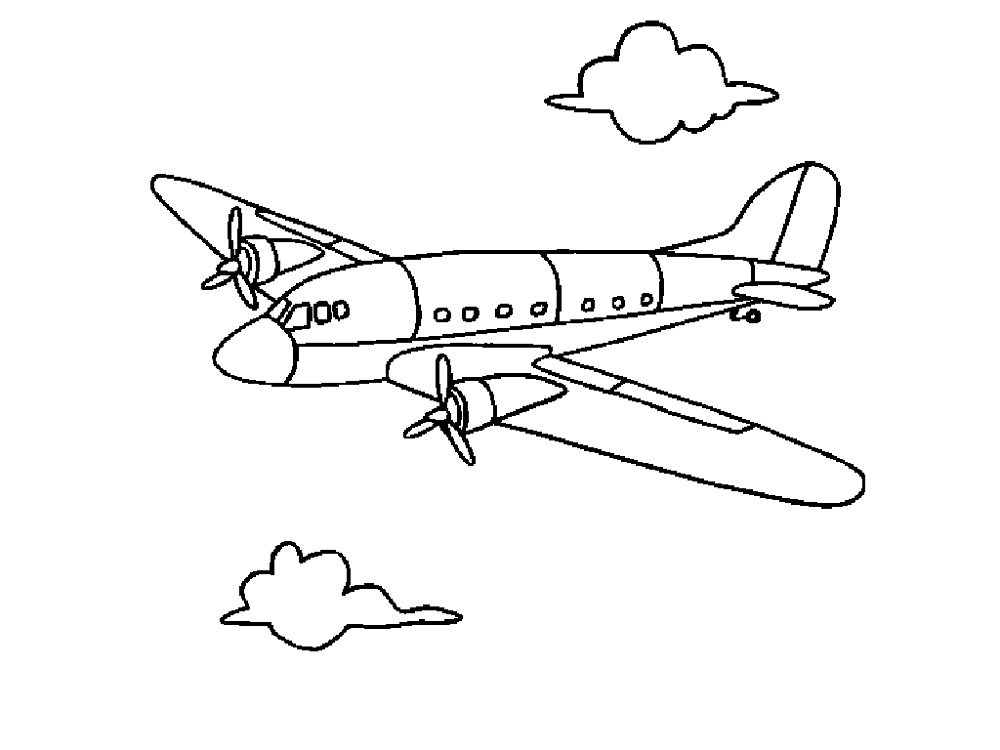 airplane colouring activity
