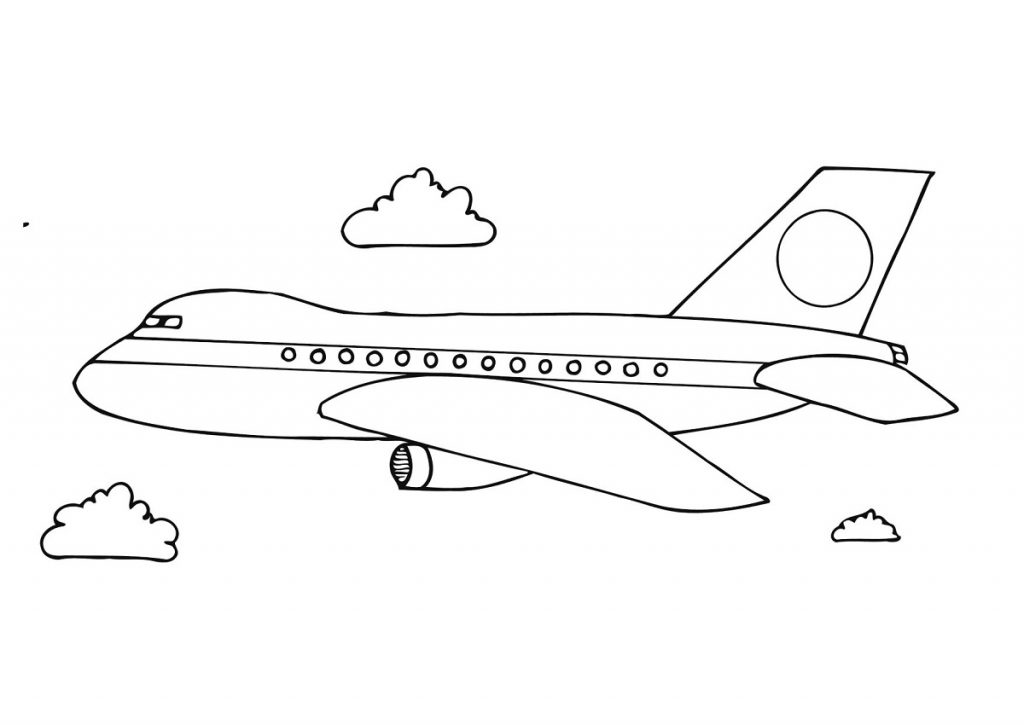 airplane colouring sheet
