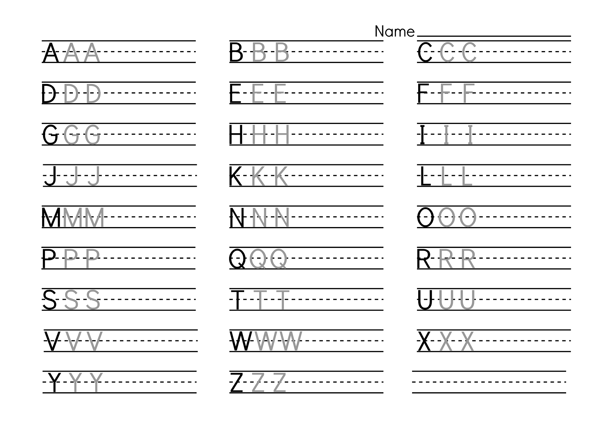 Alphabet Writing Practice For Kids Learning Printable