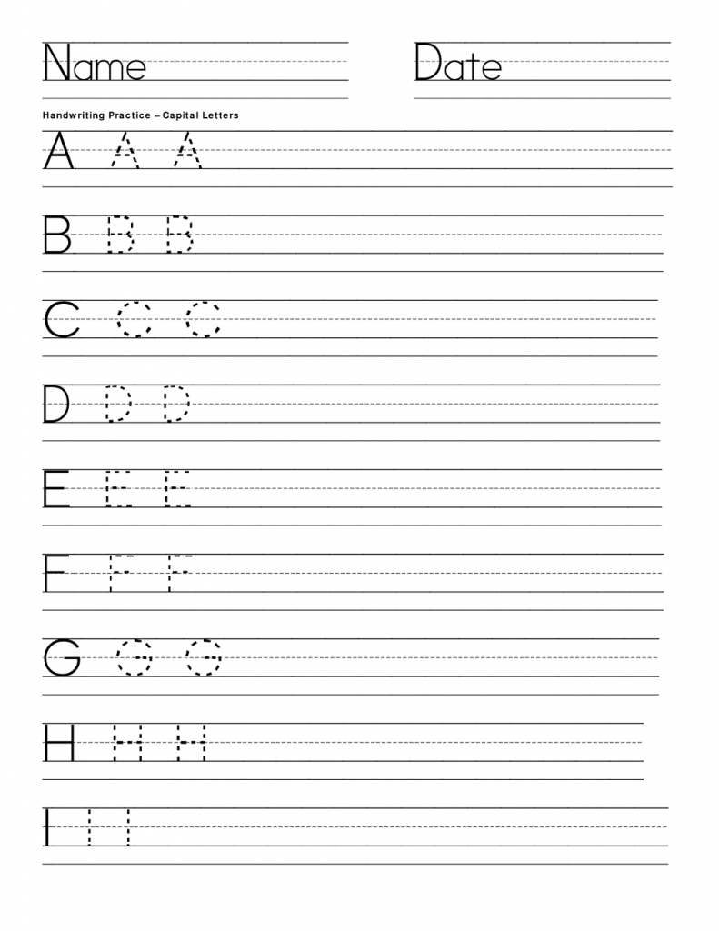 alphabet writing practice page