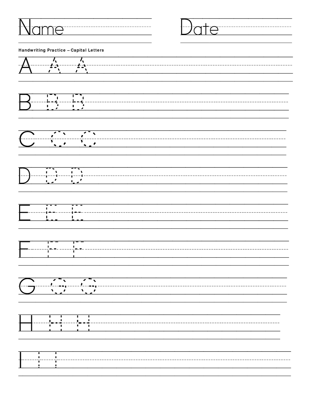 alphabet writing practice worksheet – Learning Printable