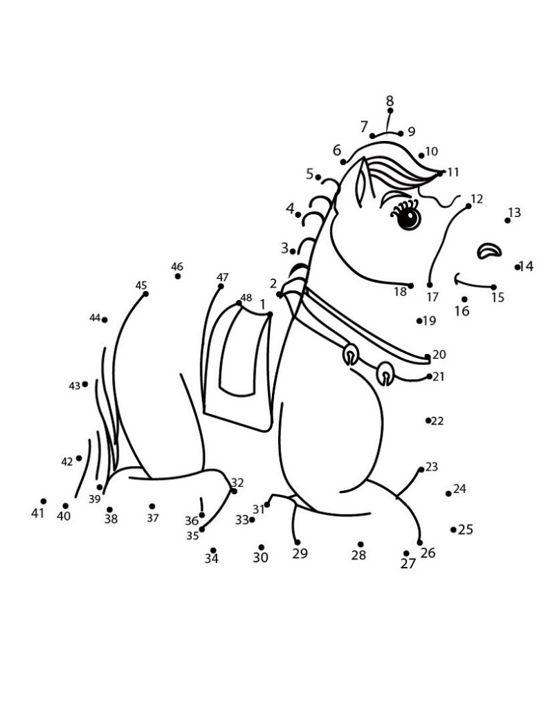 dot printables horse pictures for kids