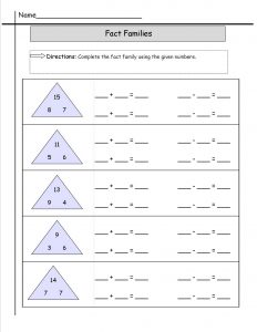 Fact Family Worksheets Free Printable | Learning Printable