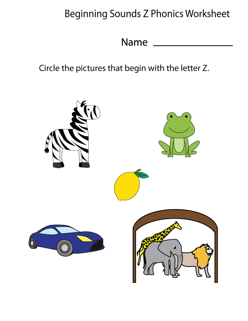 Free Printable Worksheets for Preschoolers for the Letter Z | Learning ...