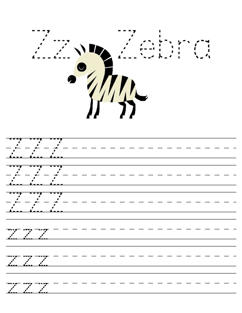 Free Printable Worksheets for Preschoolers for the Letter Z | Learning ...