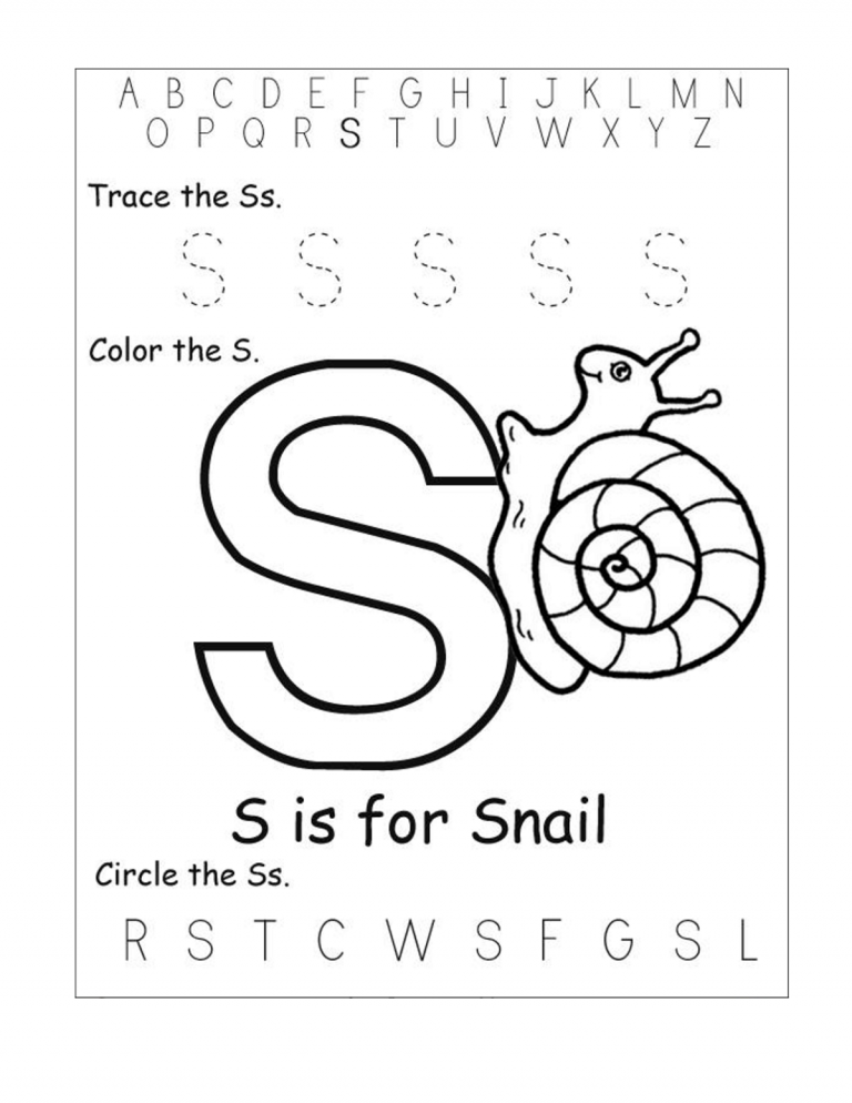 Free Printable Worksheets for the Letter S for Kindergarten | Learning Printable