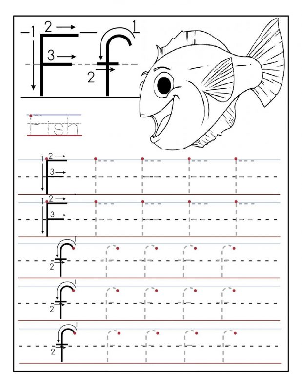 letter f tracing worksheets printable