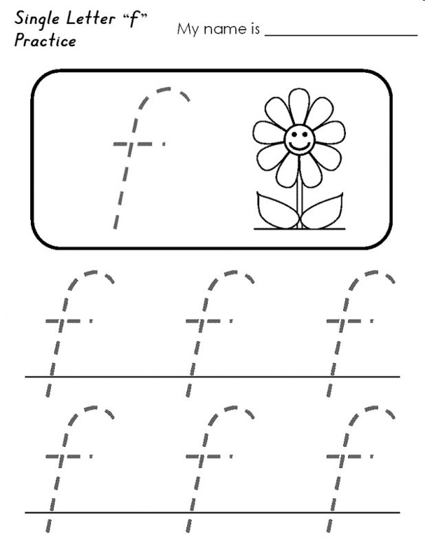 letter f tracing worksheets simple