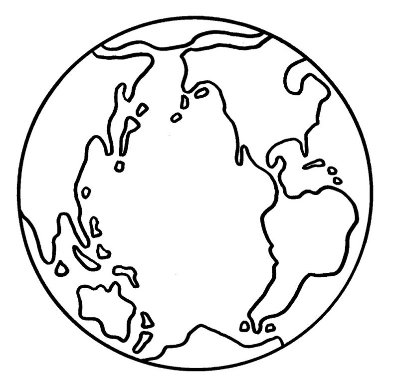 Picture of a Globe to Color Learning Printable