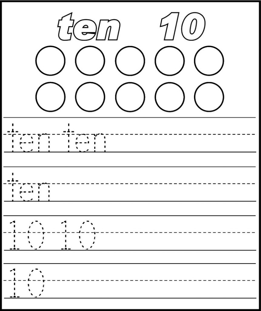 Identify Number 10 Preschool Number 10 Worksheets | Learning Printable