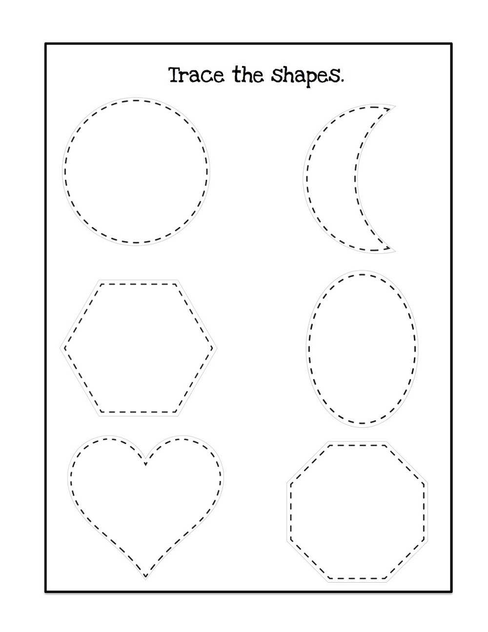 preschool traceables shape