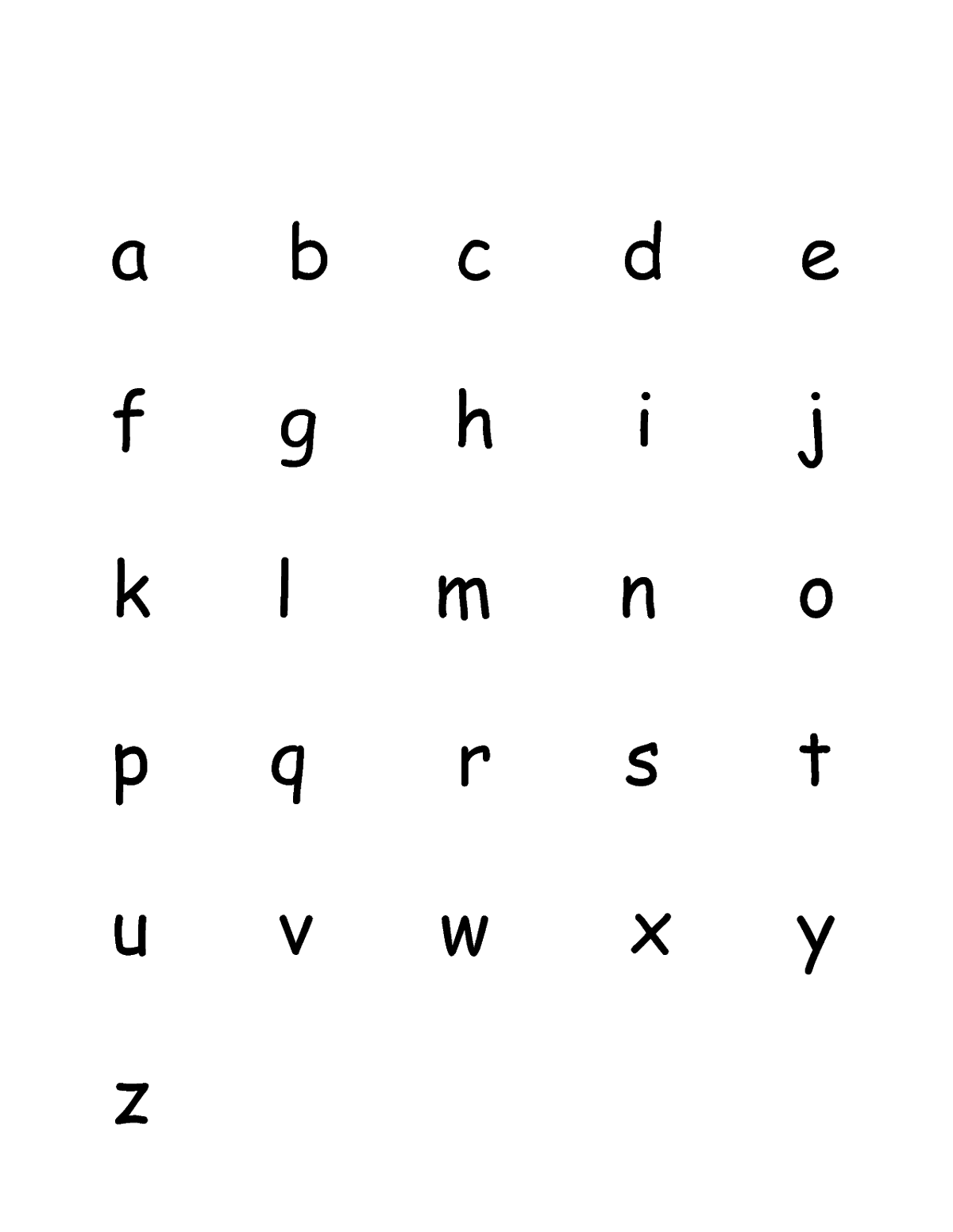 The Alphabet Lower Case Learning Printable