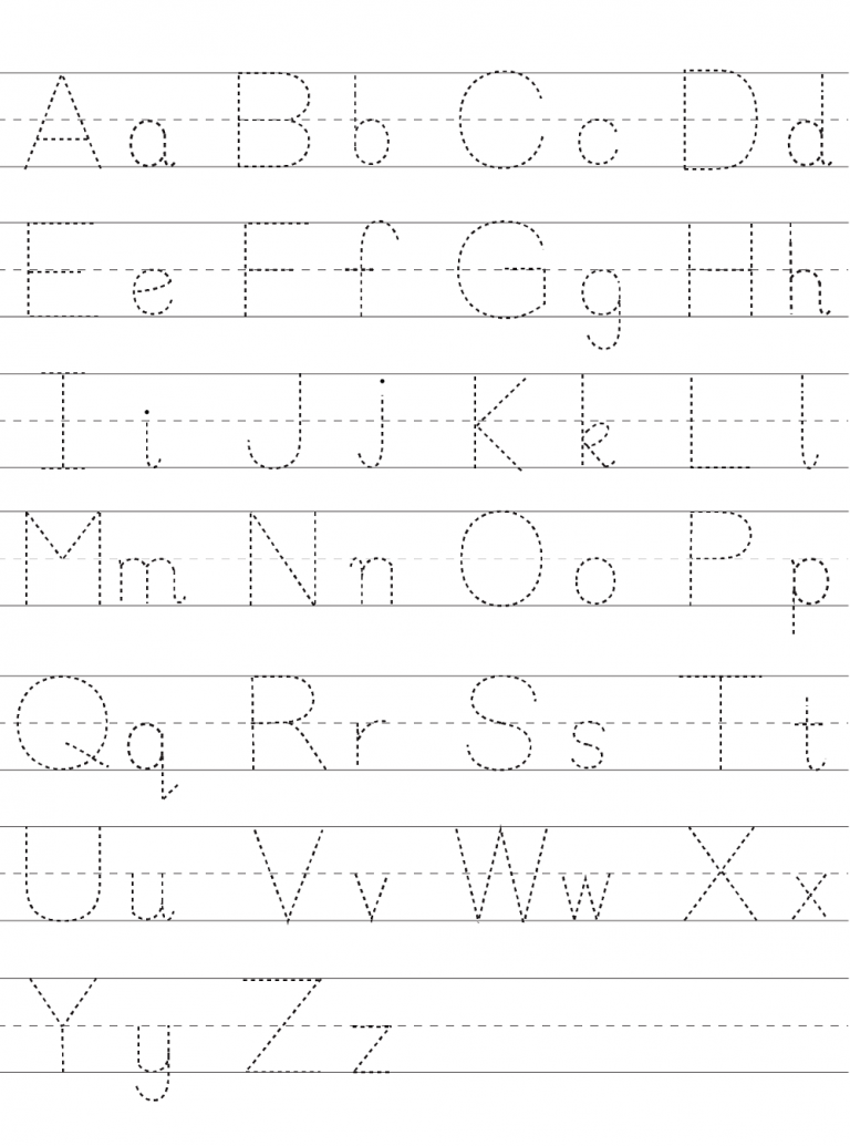 Trace Lowercase and Uppercase Alphabet Learning Printable