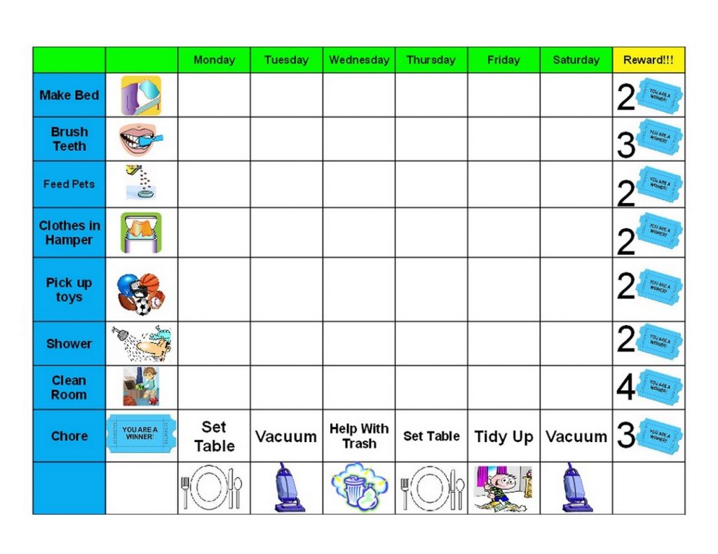 Free Printable Childrens Behaviour Chart Learning Printable