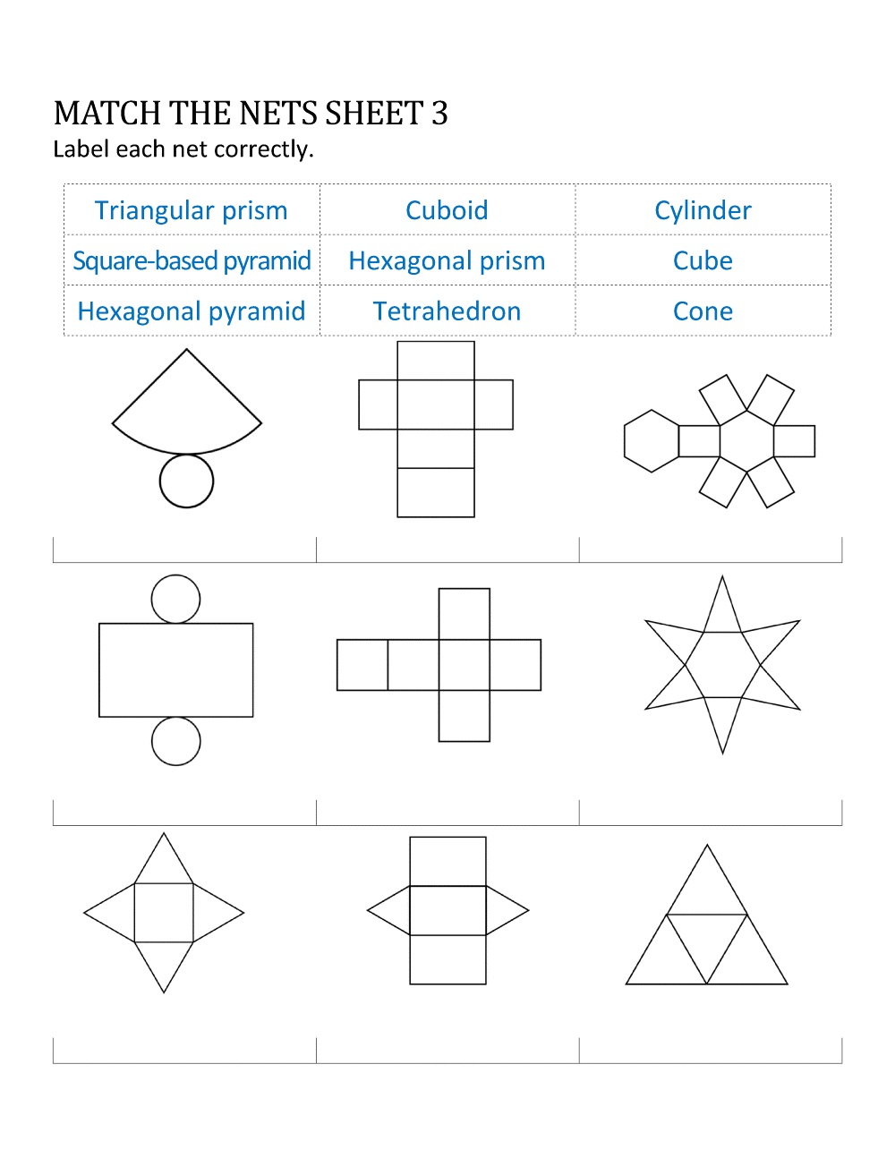 Geometry Nets Printable Learning Printable
