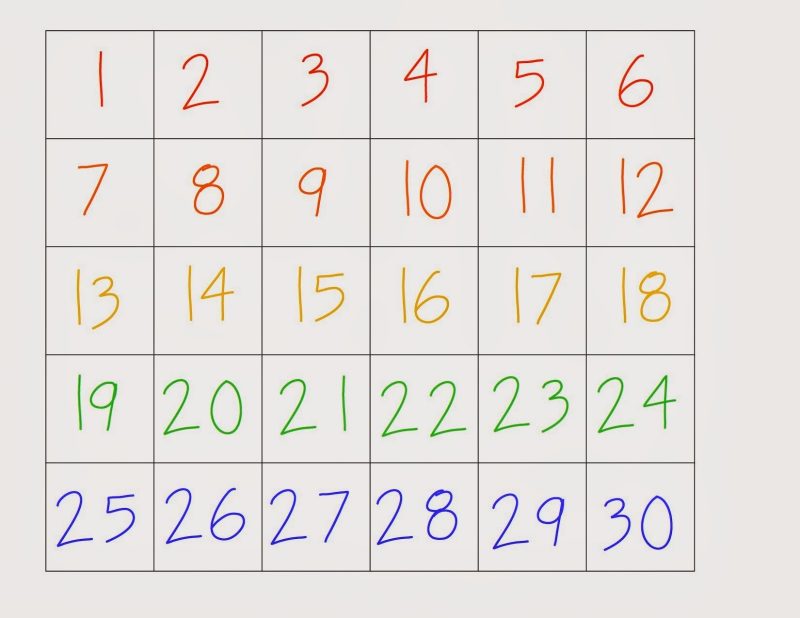 Numbers 1-30 for Kids | Learning Printable