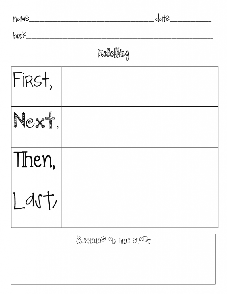 Story Worksheets for Kindergarten | Learning Printable