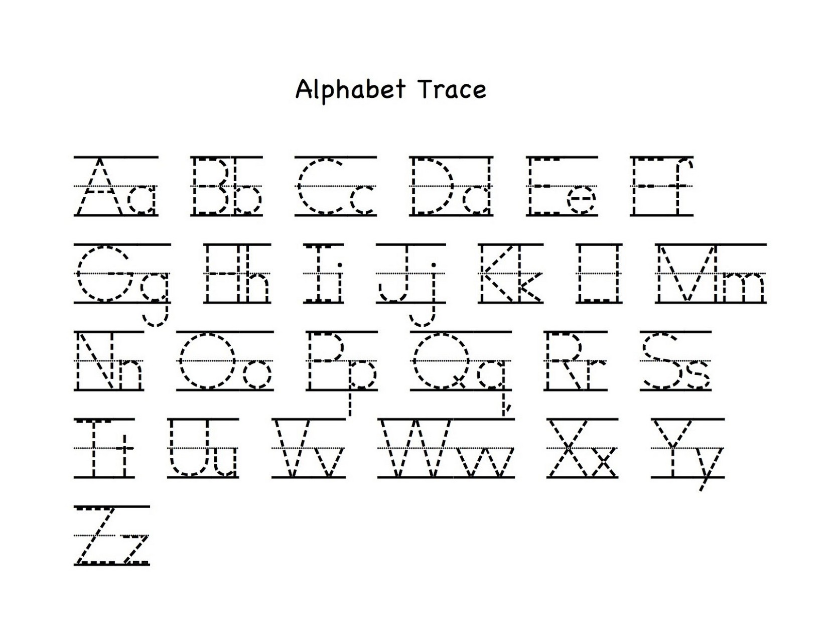 traceable upper and lowercase alphabet practice