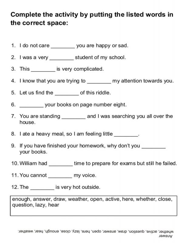 Free Printable English Worksheets For Year 3