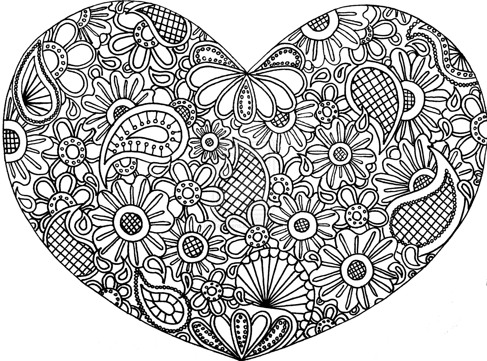Heart Coloring Pages for Adults
