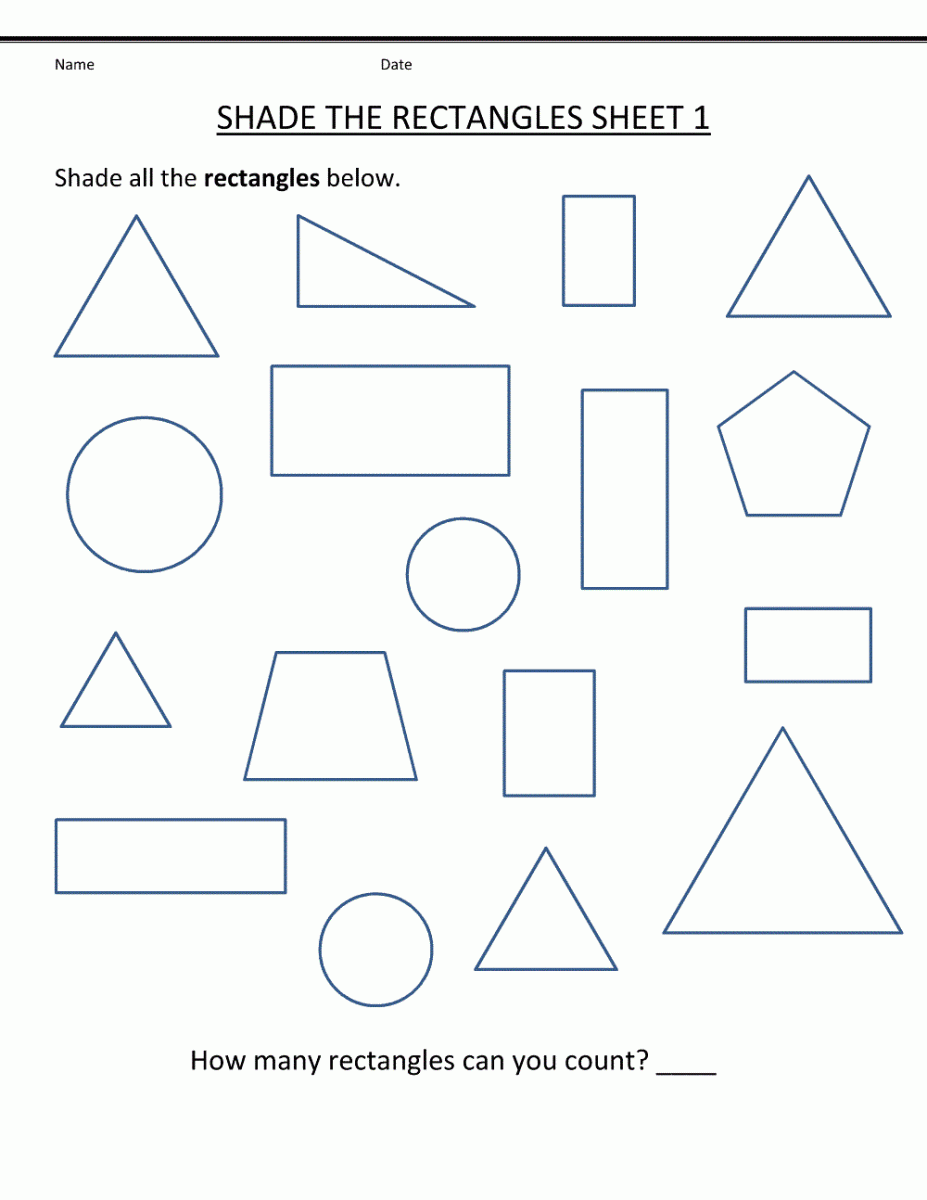 Preschool Math Worksheets Shape