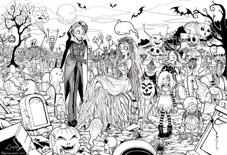 printable coloring pages for adults halloween