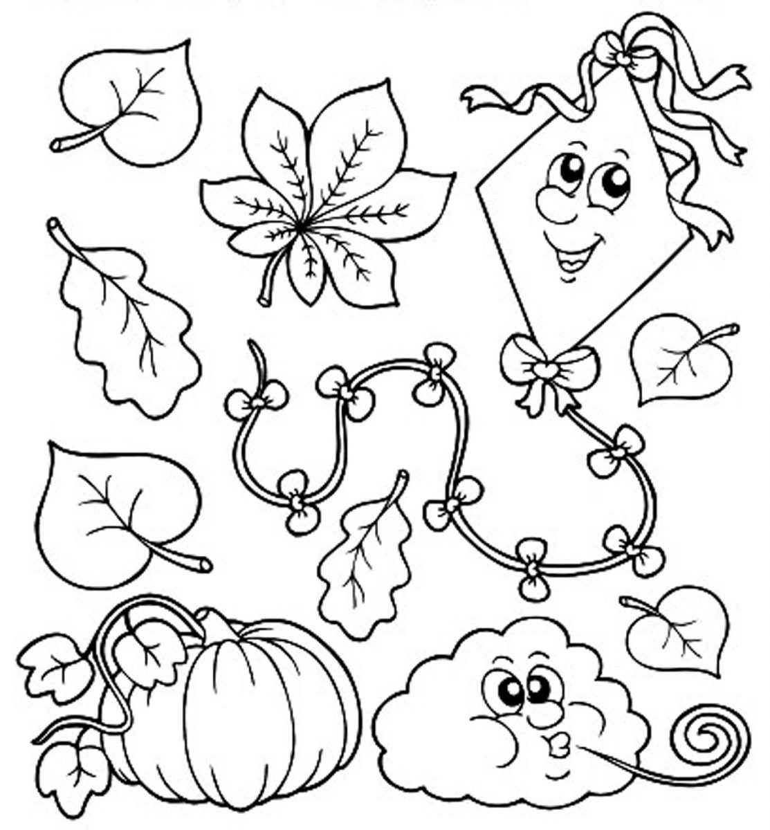Fall Coloring Pages for Kindergarten | Learning Printable