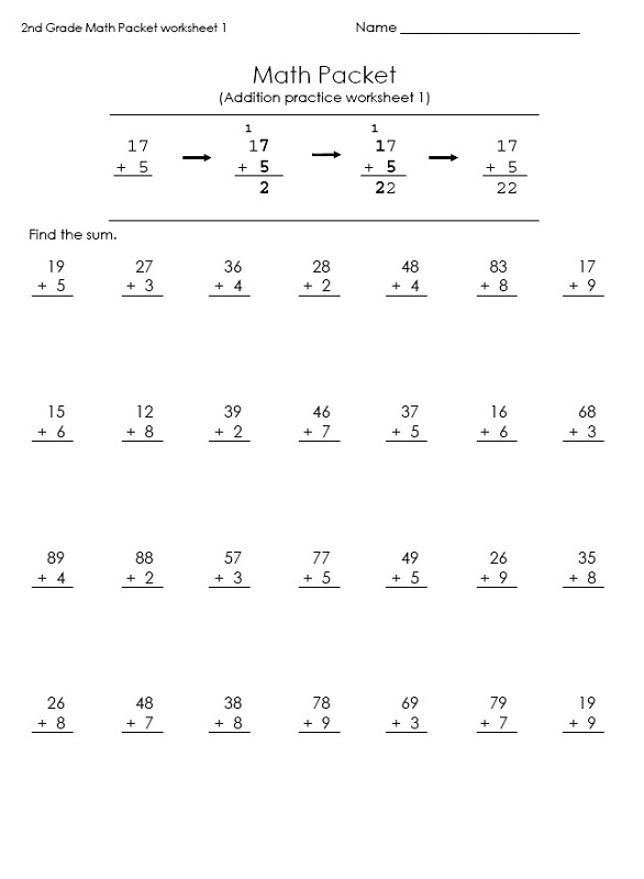 Math Problems 2nd Grade - Learning Printable