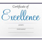 certificate of excellence printable simple