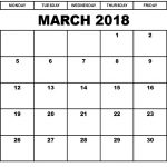 march calendar 2018 page