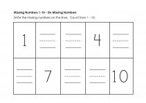 numbers to 10 worksheet activity