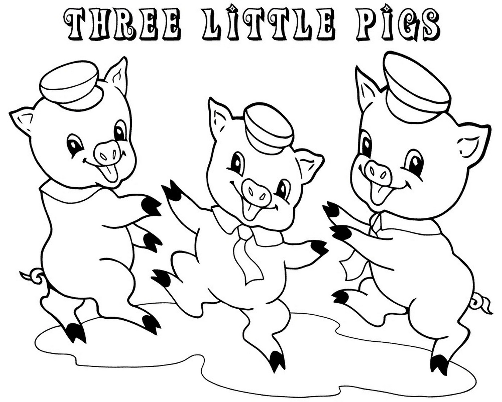 Three Little Pigs Coloring Pages For Preschool Fun Learning Printable