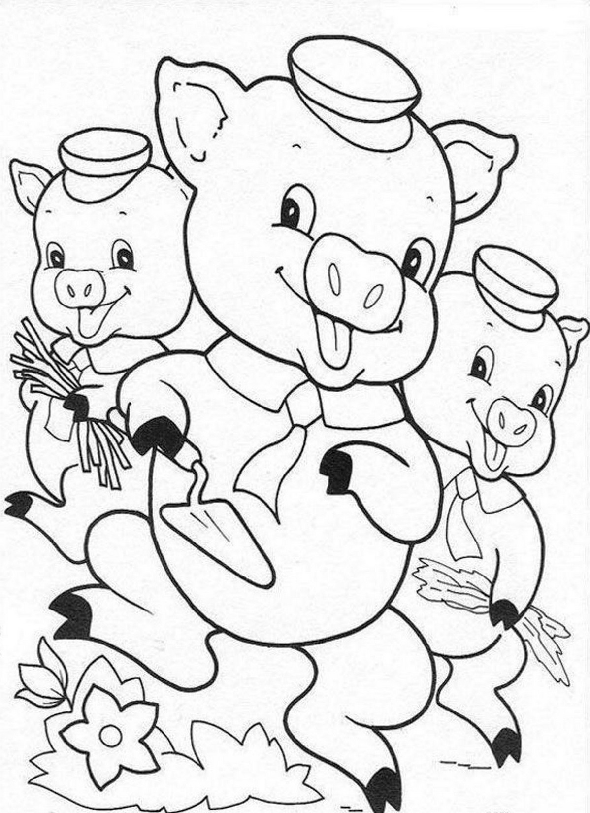 Three Little Pigs Coloring Pages For Preschool Learning Printable