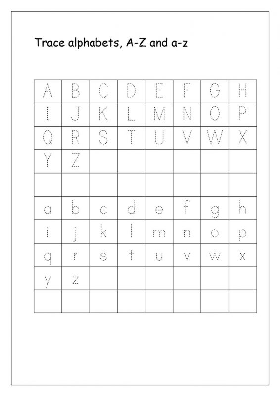 Tracing Letters a-z Worksheets | Learning Printable