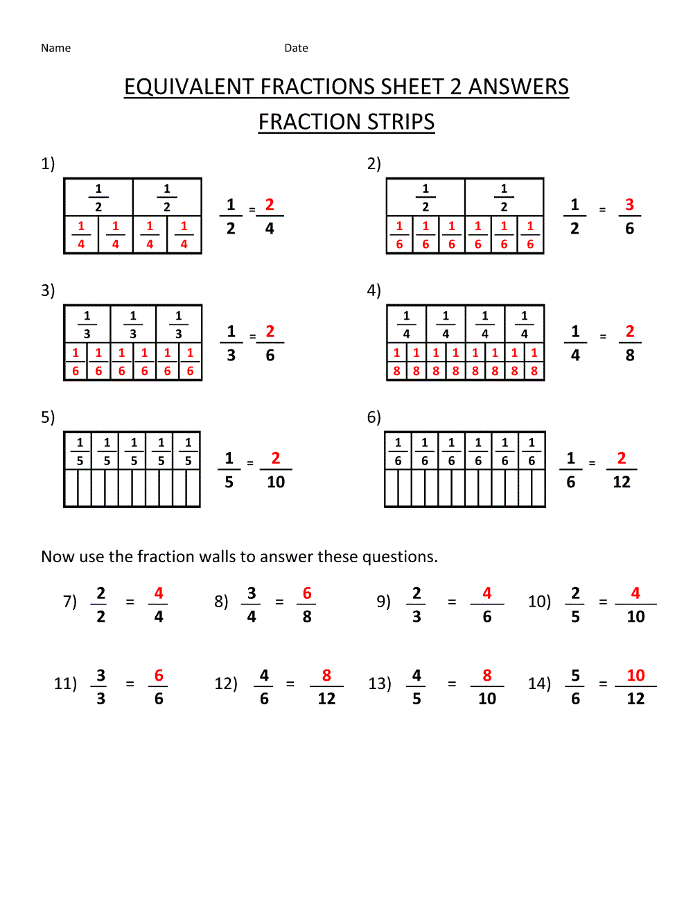 4th Grade Worksheets Fraction